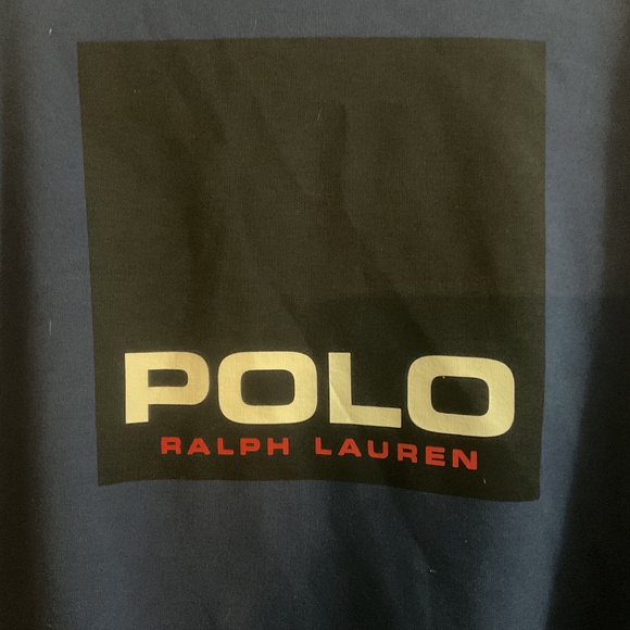 Polo Ralph Lauren Royal Blue/Black Box Crewneck Sweatshirt, Size Small - Picture 3 of 4